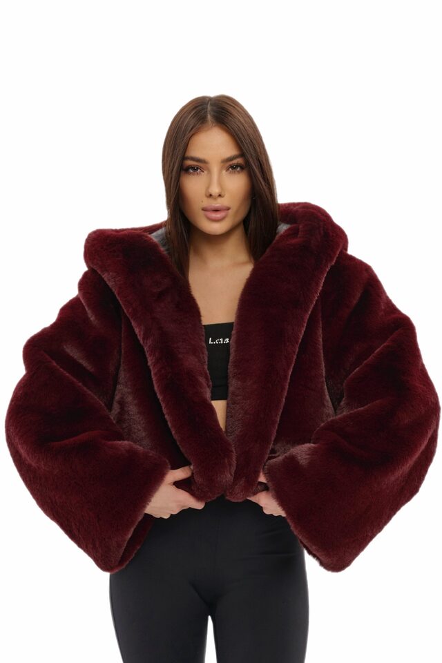 ШУБА FLUFFY цвет БОРДОВЫЙ