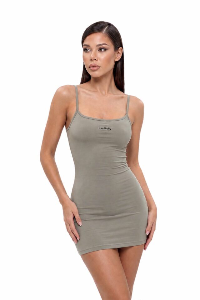 ПЛАТЬЕ LASMOLLY SLIMS LOGO цвет ЗЕЛЕНЫЙ
