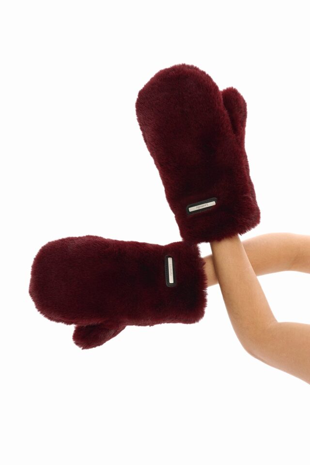 ВАРЕЖКИ FLUFFY цвет БОРДОВЫЙ