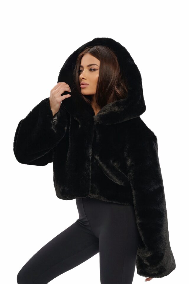 ШУБА FLUFFY цвет ЧЕРНЫЙ