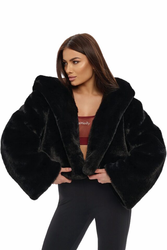 ШУБА FLUFFY цвет ЧЕРНЫЙ