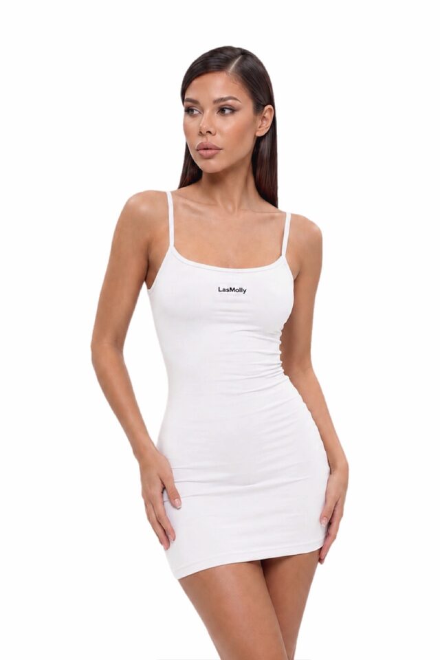ПЛАТЬЕ LASMOLLY SLIMS LOGO цвет БЕЛЫЙ