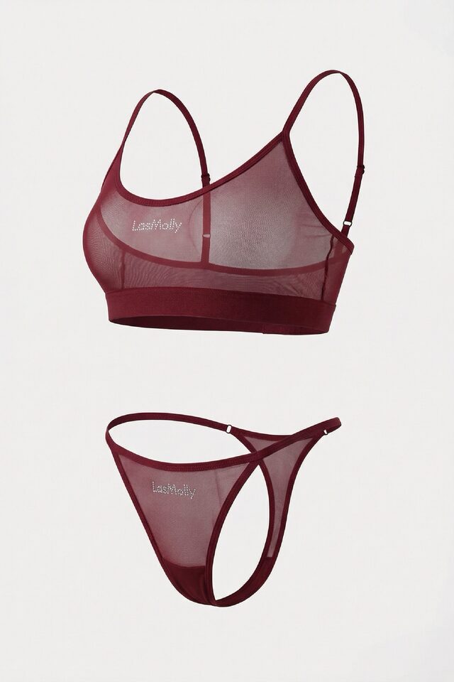 КОМПЛЕКТ НИЖНЕГО БЕЛЬЯ  LASMOLLY цвет БУРГУНДИ