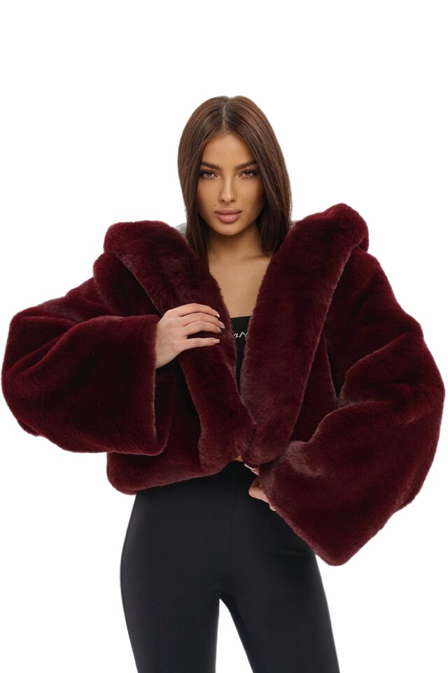 ШУБА FLUFFY цвет БОРДОВЫЙ