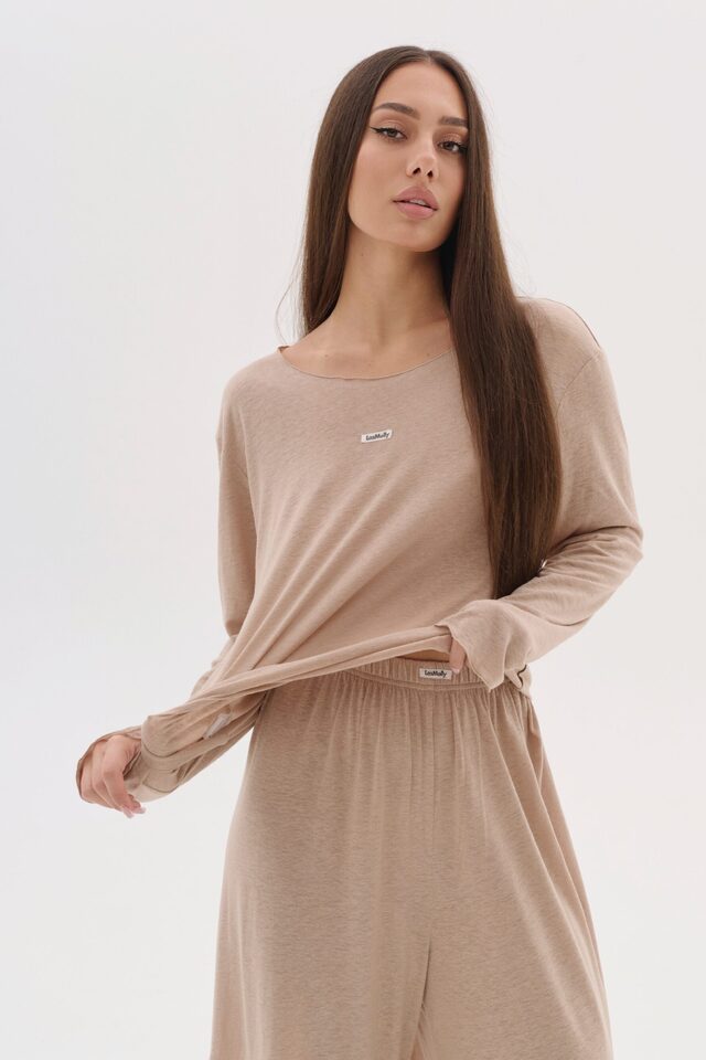 Лонгслив AIR цвет БЕЖЕВЫЙ