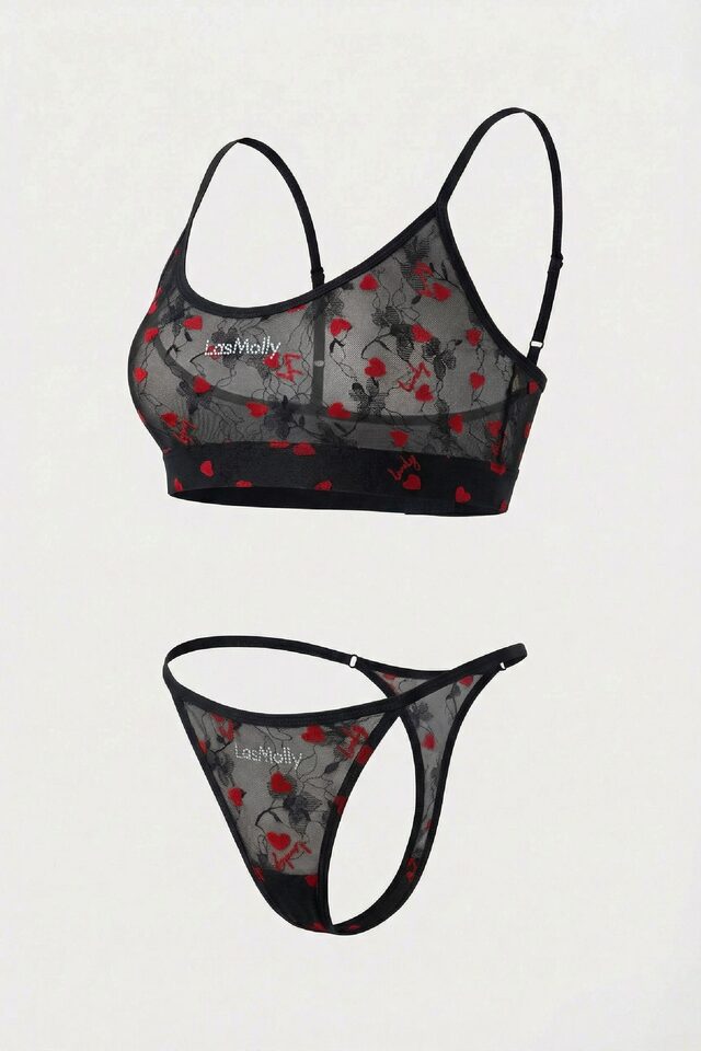 КОМПЛЕКТ НИЖНЕГО БЕЛЬЯ  LASMOLLY LOVE цвет ЧЕРНЫЙ