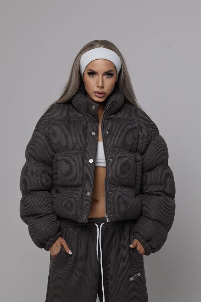 КУРТКА KNITTED цвет ТЕМНО-СЕРЫЙ