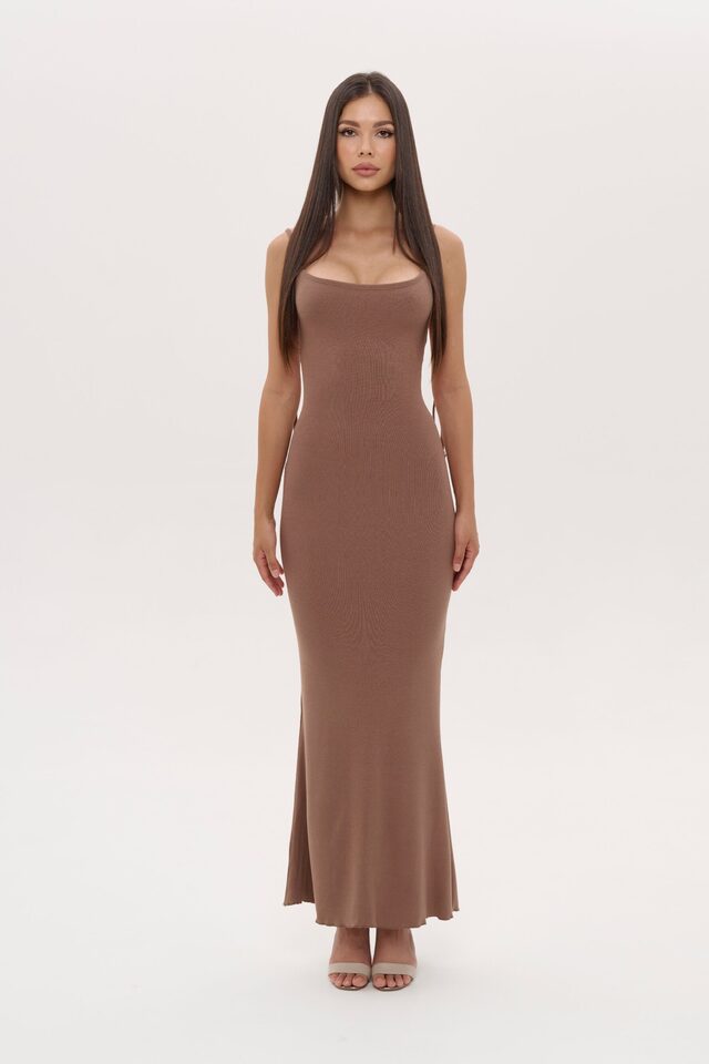 ПЛАТЬЕ GLOWNITTED цвет КОРИЧНЕВЫЙ