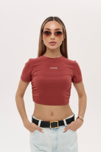 ФУТБОЛКА CUTE SHIRT цвет КИРПИЧНЫЙ