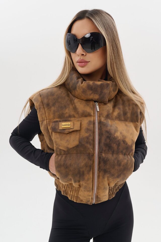 Жилет LIMITED ENSWER  MINI цвет СВЕТЛО-КОРИЧНЕВЫЙ