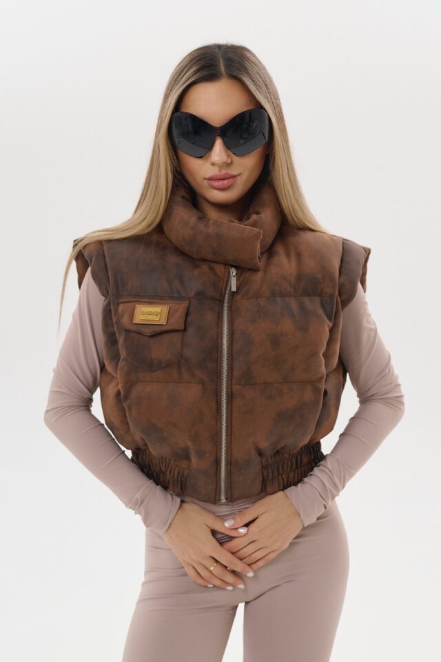 Жилет LIMITED ENSWER  MINI цвет ТЕМНО-КОРИЧНЕВЫЙ