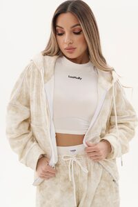 Худи на замке LAZY цвет БЕЖЕВЫЙ