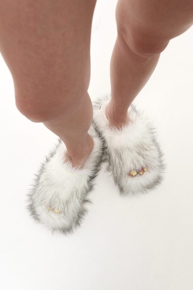 Тапки OPEN SNEAKERS цвет БЕЛО-СЕРЫЙ