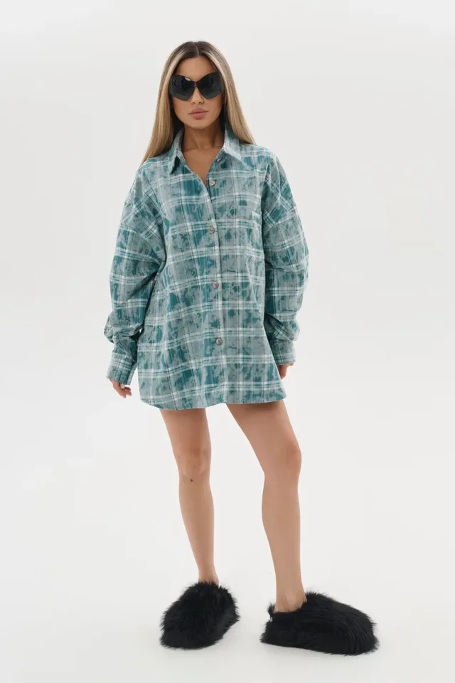 Рубашка PANEJE (SIZE DOUBLE) цвет ЗЕЛЕНЫЙ