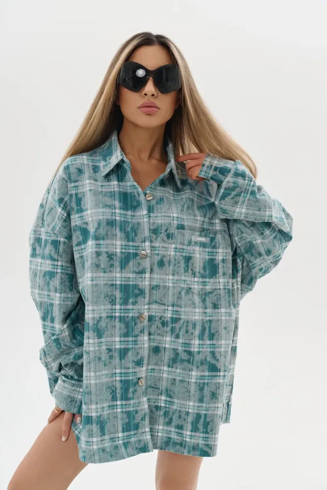 Рубашка PANEJE (SIZE DOUBLE) цвет ЗЕЛЕНЫЙ