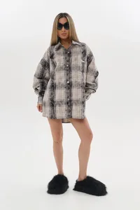 Рубашка PANEJE (SIZE DOUBLE) цвет КОРИЧНЕВЫЙ