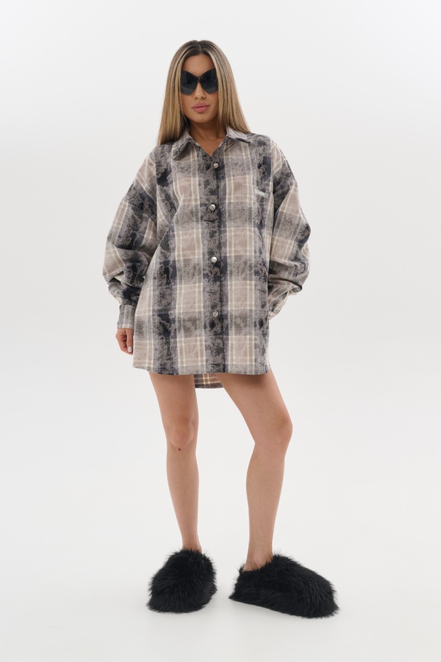 Рубашка PANEJE (SIZE SMALL) цвет КОРИЧНЕВЫЙ
