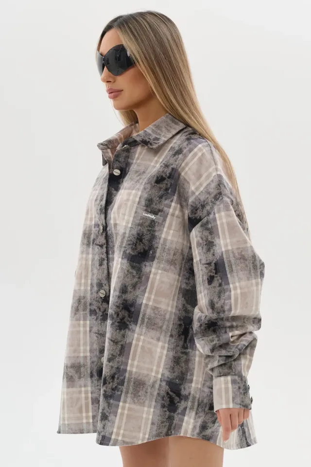 Рубашка PANEJE (SIZE DOUBLE) цвет КОРИЧНЕВЫЙ