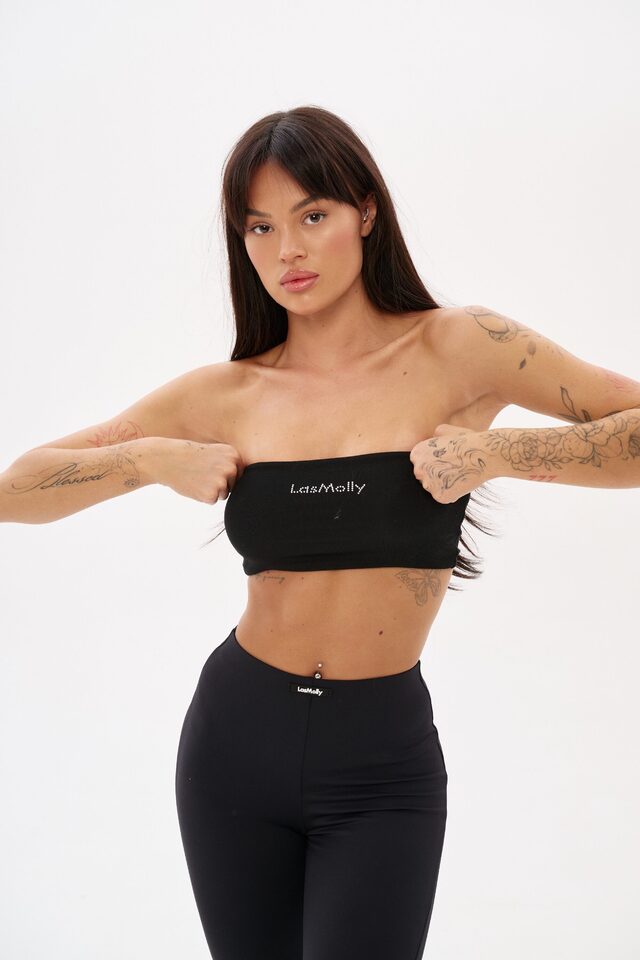 ТОП ONE MININITTED цвет ЧЕРНЫЙ