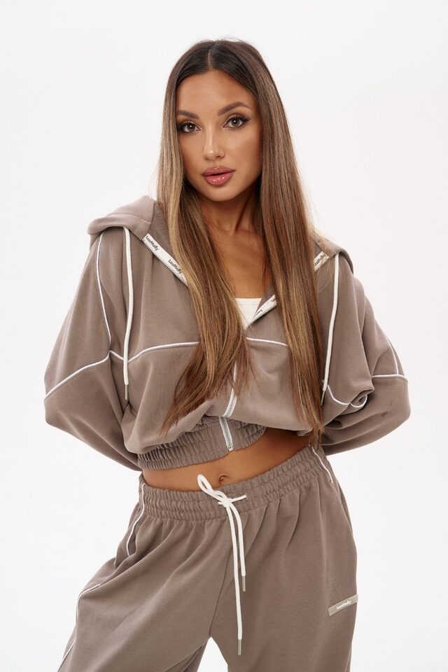 Худи на замке SIMPLE LAZY цвет МОККО