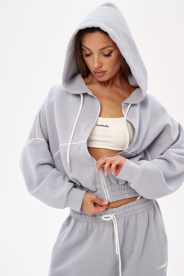 Худи на замке SIMPLE LAZY цвет ИНДИГО