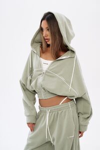 Худи на замке SIMPLE LAZY цвет ОЛИВКОВЫЙ