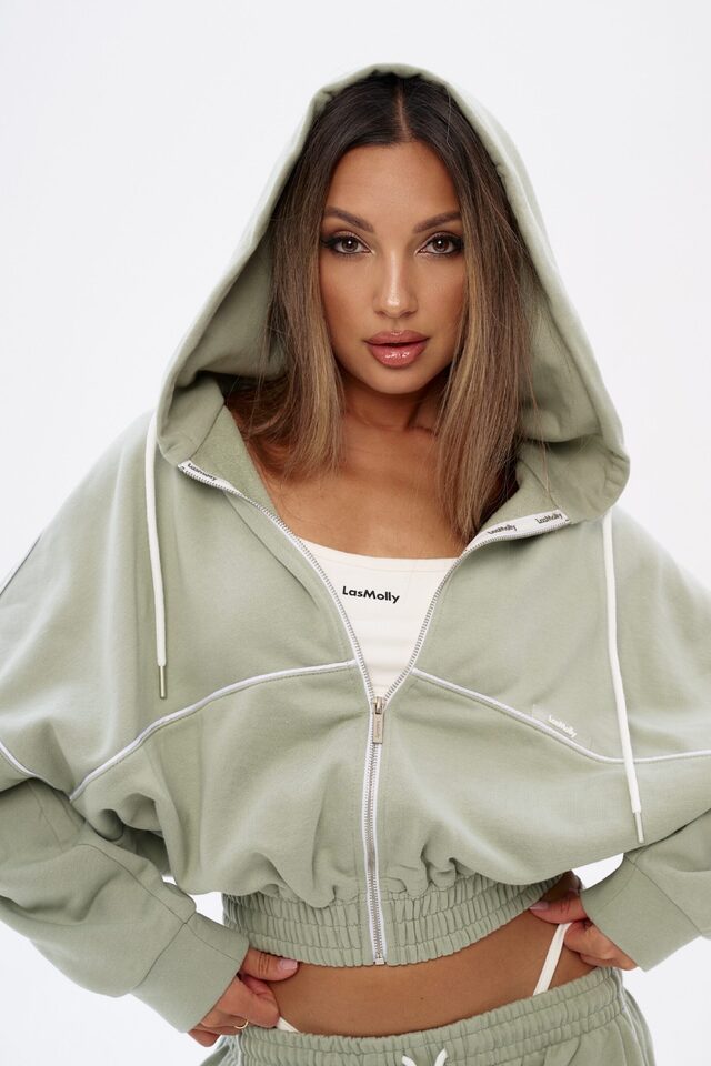 Худи на замке SIMPLE LAZY цвет ОЛИВКОВЫЙ