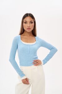 Лонгслив GENTLY цвет ГОЛУБОЙ