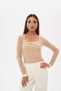 Лонгслив GENTLY цвет БЕЖЕВЫЙ