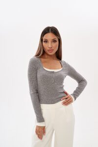 Лонгслив GENTLY цвет CЕРЫЙ