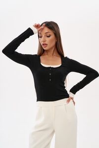 Лонгслив GENTLY цвет ЧЕРНЫЙ